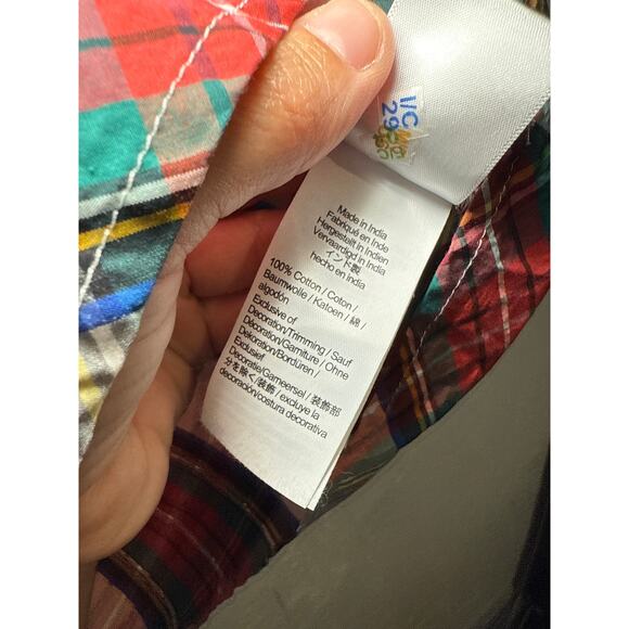 J Crew plaid smocked puff sleeve snowy stewart tartan blouse womens small - Picture 4 of 9